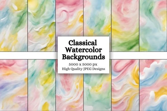Classical Watercolor Backgrounds: Timeless Elegance for Your Designs