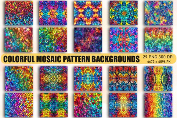 Colorful Mosaic Pattern Backgrounds: A Vibrant Design Asset