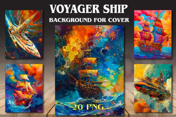 Crafting Cosmic Covers with Voyager Ship Backgrounds