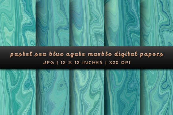 Elevate Your Projects with Pastel Sea Blue Agate Marble Backgrounds