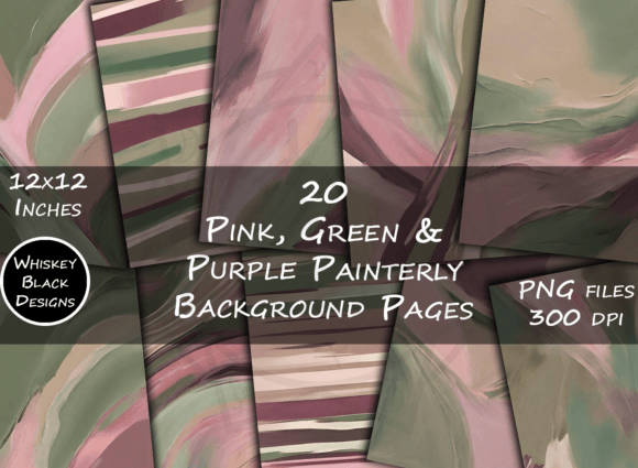 Embrace Calm with Pink Green Purple Painterly Backgrounds