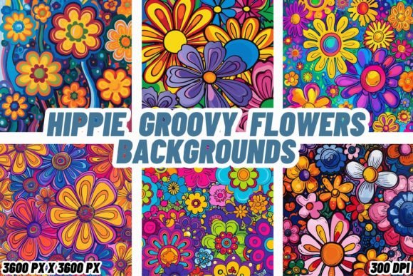 Embrace the Groovy Vibe: Hippie Groovy Flowers Backgrounds