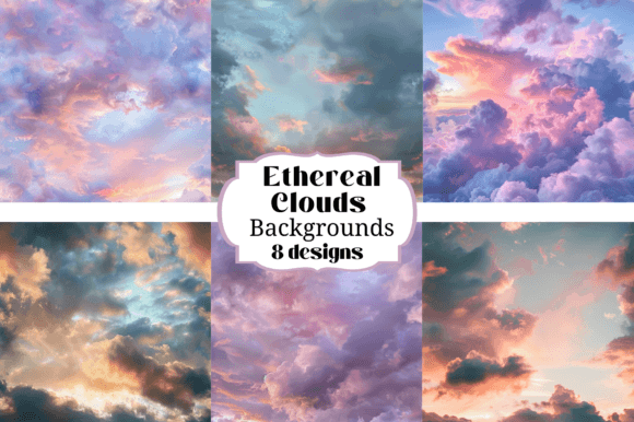 Ethereal Clouds Sky Backgrounds: Digital Papers for Creative Projects