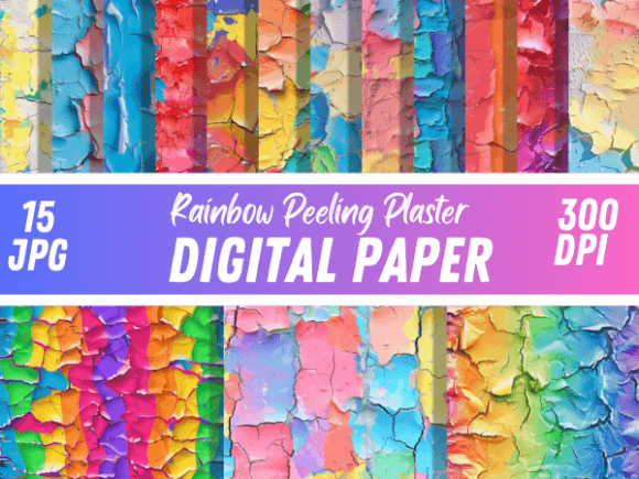 Exploring the Artistic Depth of Rainbow Peeling Plasters Backgrounds