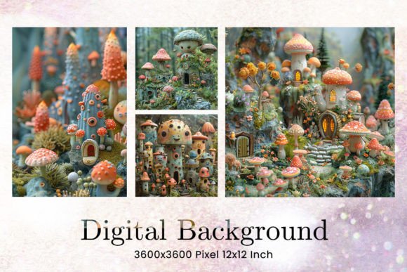 Fancy Mushroom Backgrounds: A Digital Wallpaper for Modern Designers
