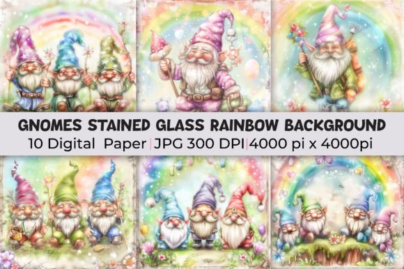 Gnomes Stained Glass Rainbow Backgrounds: A Designer's Canvas