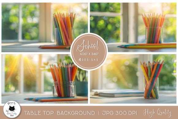 School Mockups: Table Top Backgrounds for Visuals