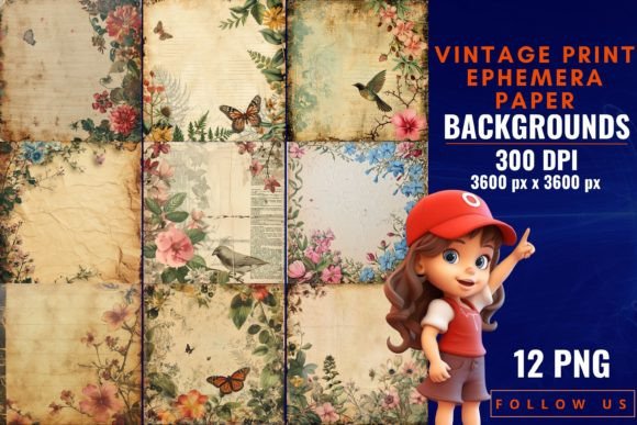 Timeless Charm: Using Vintage Print Ephemera Paper Backgrounds