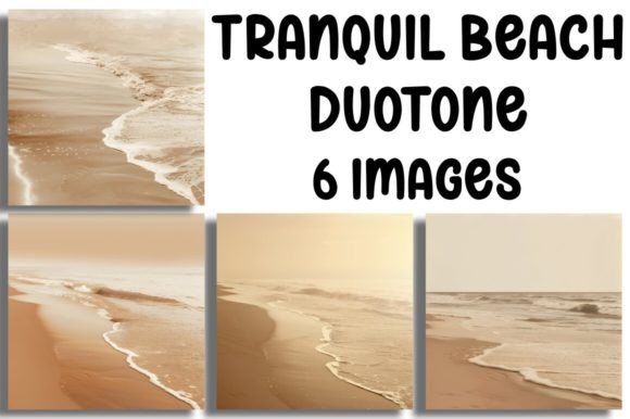 Tranquil Beach Duotone Backgrounds: Your Design Sanctuary