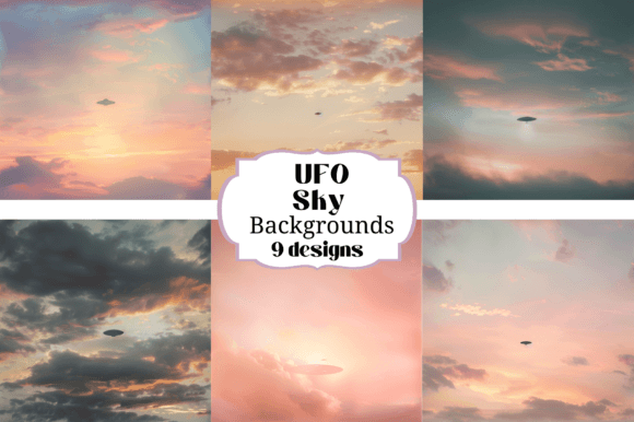 UFO Space Ship Sky Backgrounds Dig Paper: Creative Cosmic Design