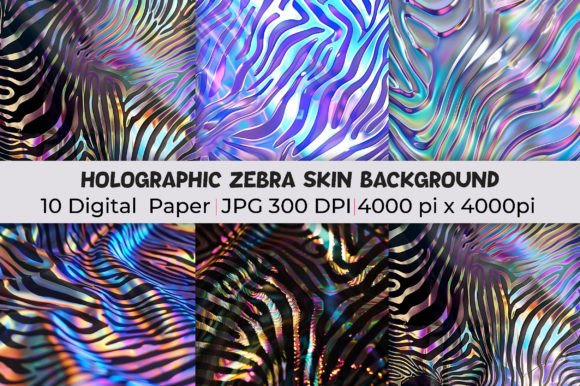 Unleashing Creative Energy with Holographic Zebra Skin Backgrounds