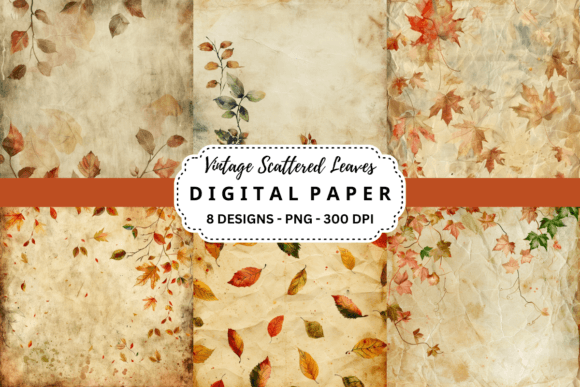 Vintage Scattered Leaves Backgrounds for Timeless Design