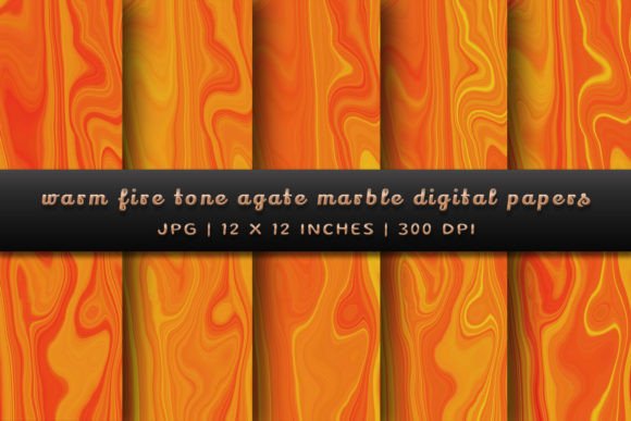 Warm Fire Tone Agate Marble Backgrounds: Fiery Textures for Design